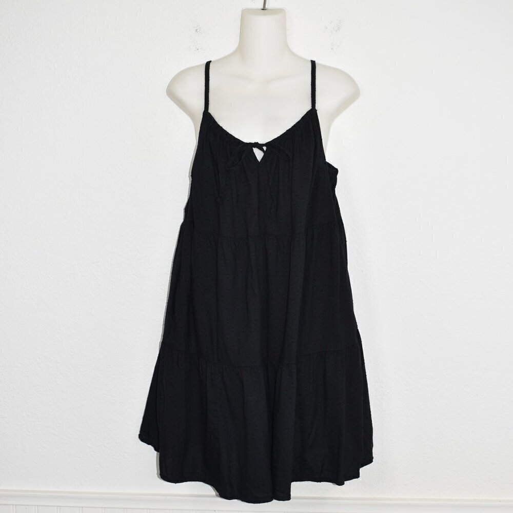 Old Navy Babydoll Dress Sz S Oversized Tiered Lagenlook Cottagecore Boho Neutral
